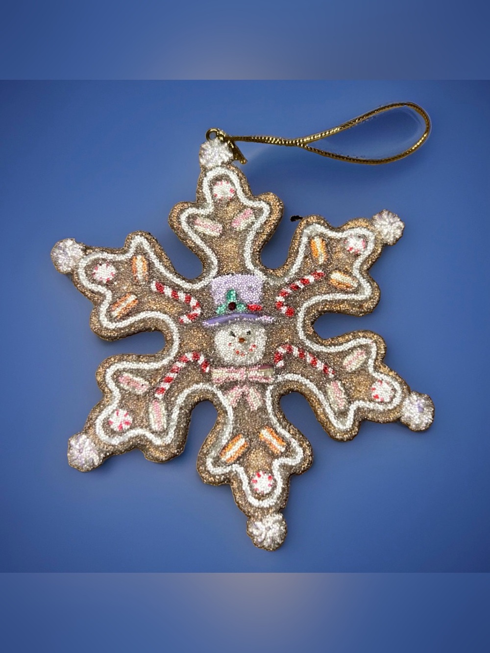 ENESCO Snowflake Christmas Ornament Glitter 5” Wood